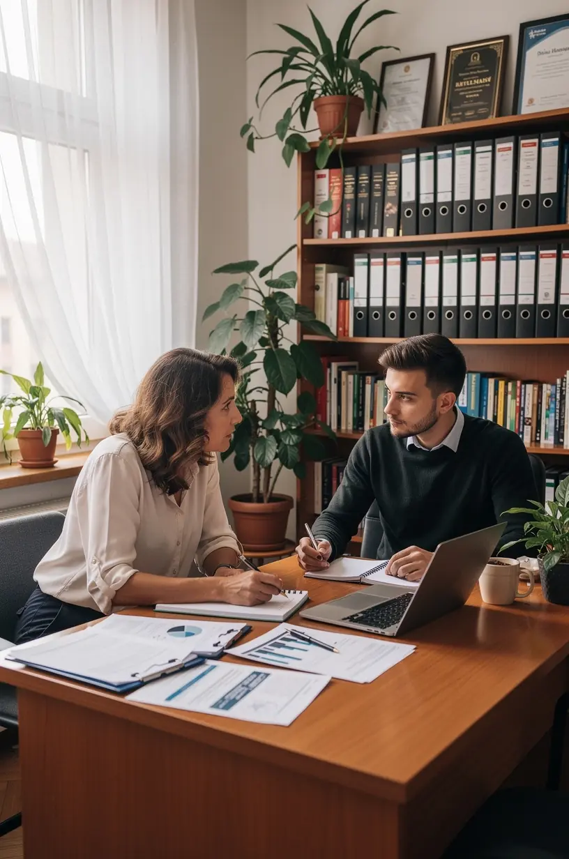 Blogbejegyzés olvasása laptopon, amely a pénzügyi tervezés alapjait magyarázza.